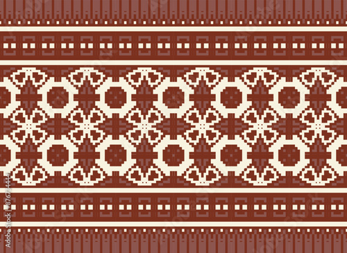 Peruvian American Indian pattern tribal ethnic motifs geometric seamless vector fabric background