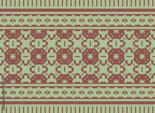 Peruvian American Indian pattern tribal ethnic motifs geometric seamless vector fabric background