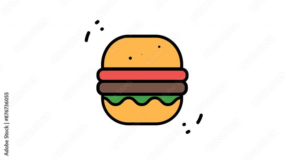 Burger animated icon with alpha channel. Perfect for project and Explainer Video Burger animated icon with alpha channel. Perfect for project and Explainer Video