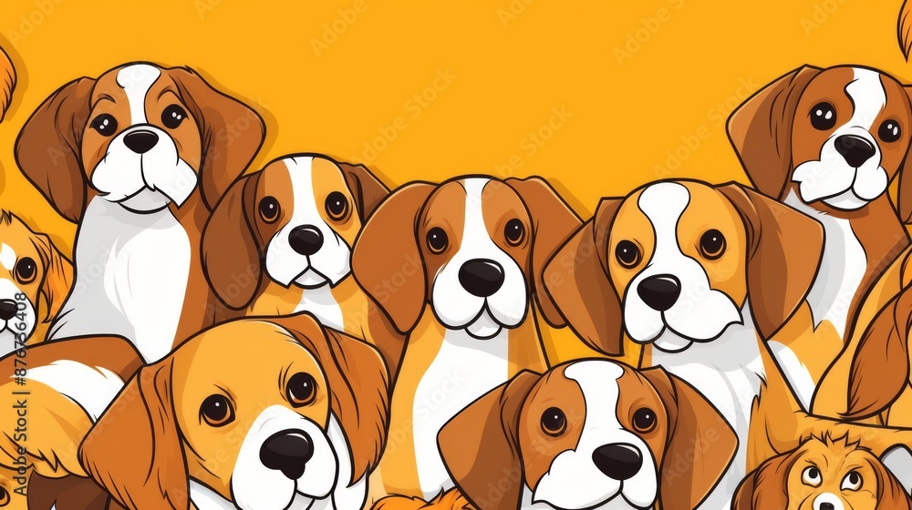 Fototapeta premium Dog Doodle Illustration Animal Design Graphic Character Puppy 31 Generative AI