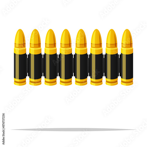 Ammo belt bullets vector isolated illustration