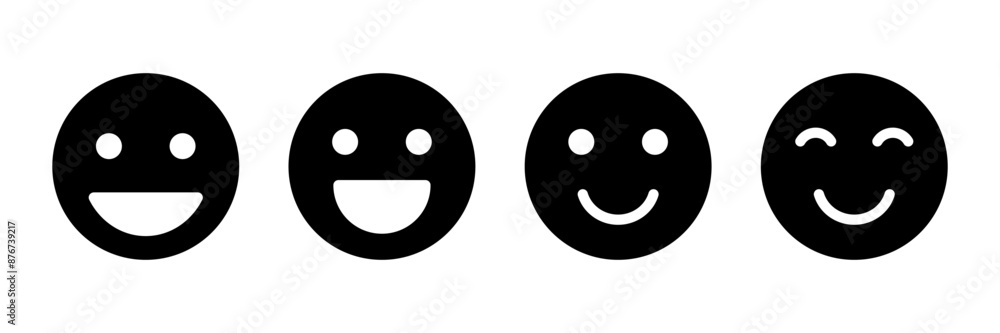 Fototapeta premium Smile icon vector isolated on white background. Smile vector icon. Emoticon Icon vector. Emoji