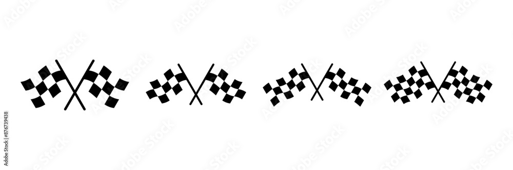 Fototapeta premium Race flag icon vector isolated on white background. Competition sport flag line vector icon. Racing flag. Start finish flag. Checkered. Start