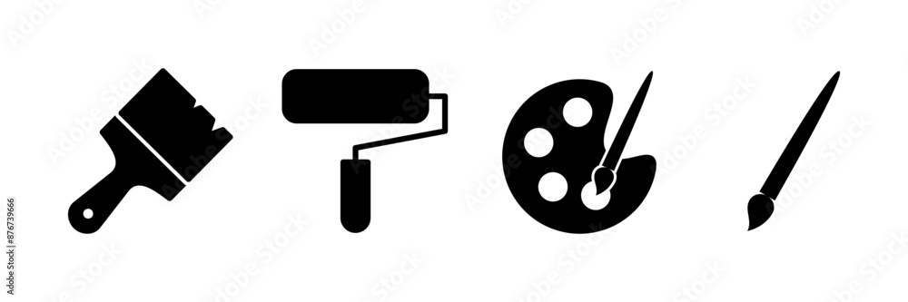 Paint icon vector isolated on white background. Paint brush vector icon. Paint roller icon Paint icon vector isolated on white background. Paint brush vector icon. Paint roller icon