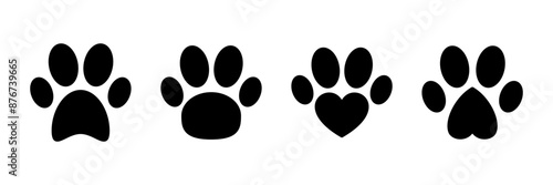 Paw icon vector isolated on white background. Paw Print icon