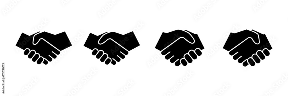 Fototapeta premium Business handshake icon vector isolated on white background. Handshake icon vector. contract agreement. Trust icon vector. Deal. Done. partnership icon
