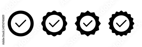 Approved icon vector isolated on white background. Certified Medal Icon vector. check mark