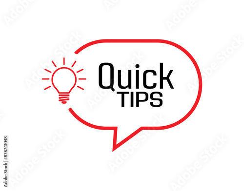 quick tips sign on white background