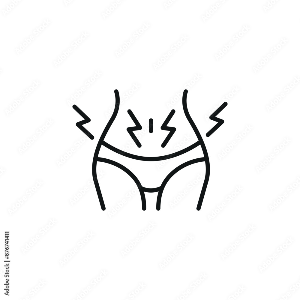 Menstrual pain icon. Simple menstrual pain icon for social media, app and web design. Vector illustration. Menstrual pain icon. Simple menstrual pain icon for social media, app and web design. Vector illustration.