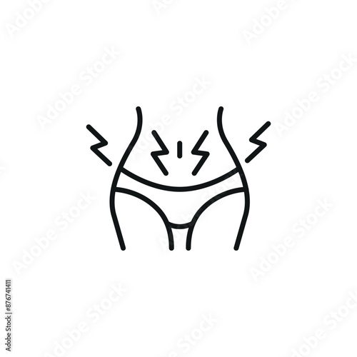 Menstrual pain icon. Simple menstrual pain icon for social media, app and web design. Vector illustration.