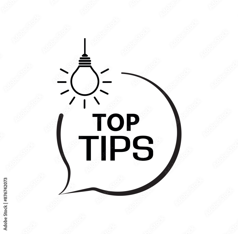 Obraz premium top tips sign on white background 
