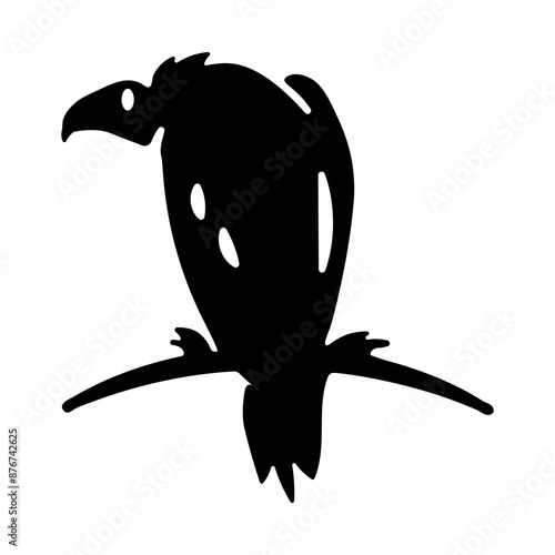 A glyph icon of wild prey bird 