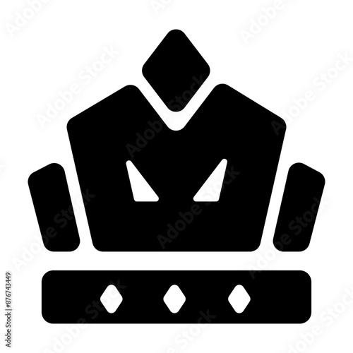 King headdress icon designed in solid style 