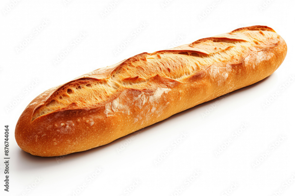 generated illustration of french baguette with a crisp golden crust on a white background generated illustration of french baguette with a crisp golden crust on a white background