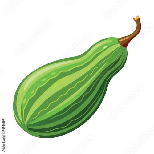 a lifelike bitter gourd against a white backdrop