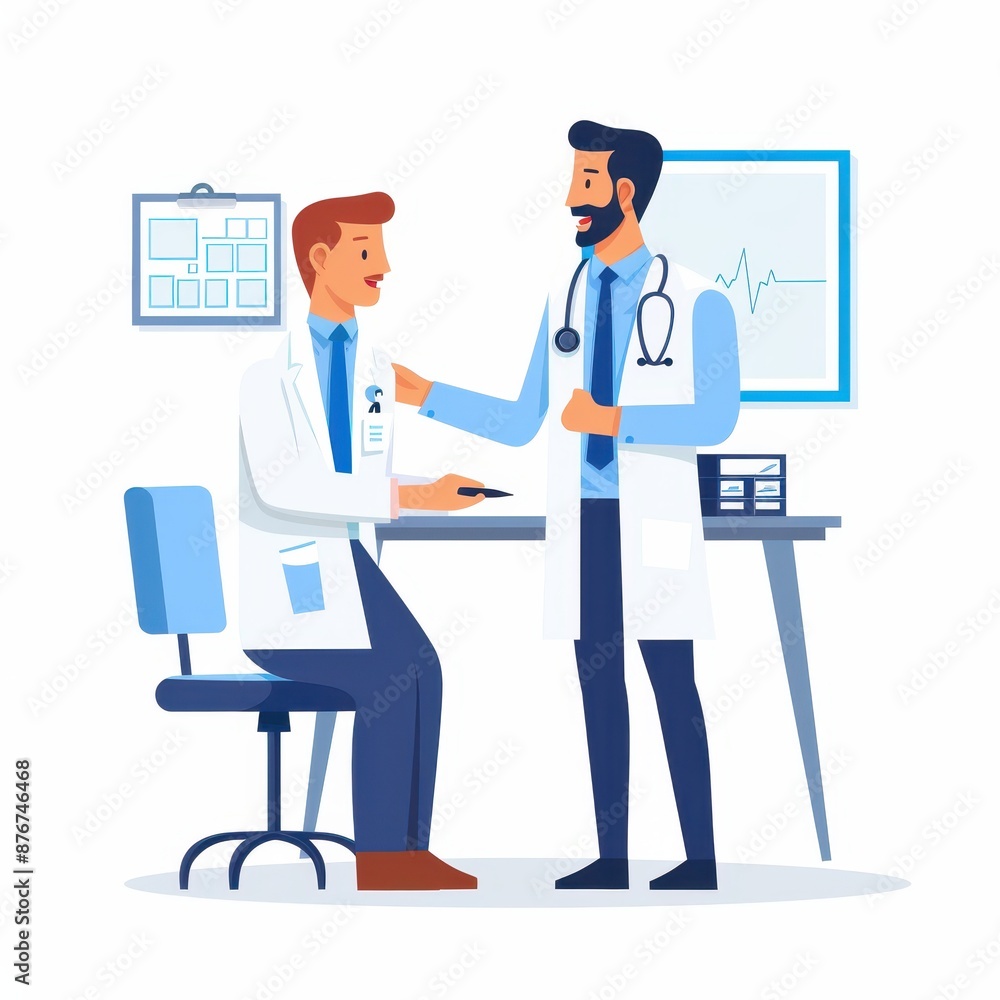 Doctor performing routine health checkup on patient Doctor performing routine health checkup on patient