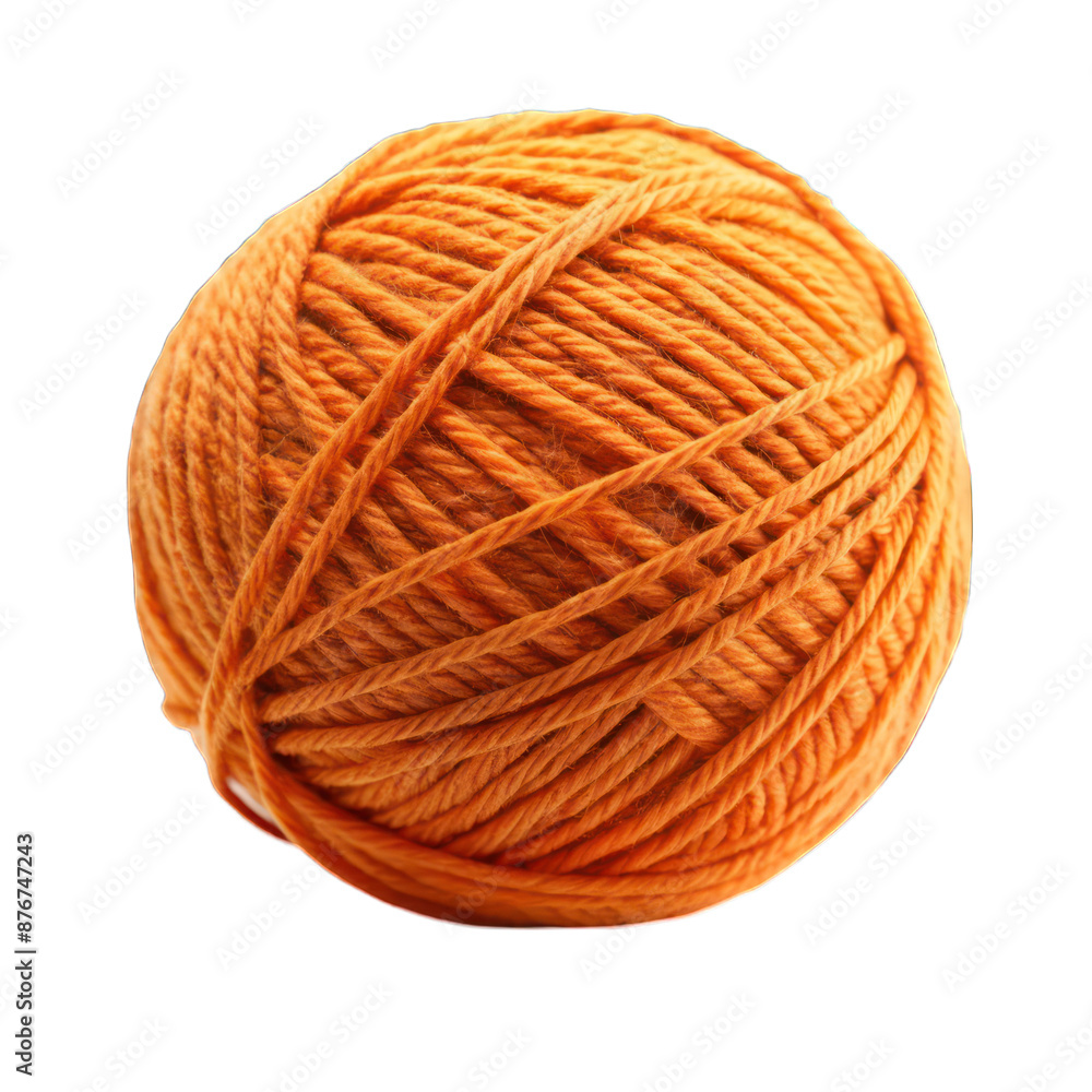 Orange yarn ball isolated on transparent background Orange yarn ball isolated on transparent background
