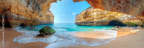 Benagil caves in algarve portugal
