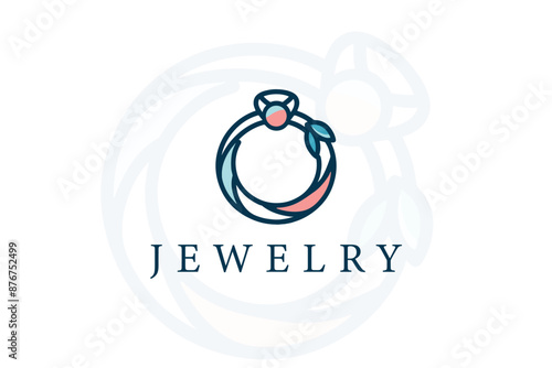 Ring jewelry logo design in simple shape