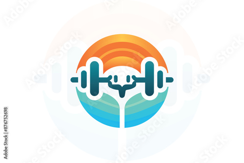 Fitness gym logo bodybuilding club emblem template photo