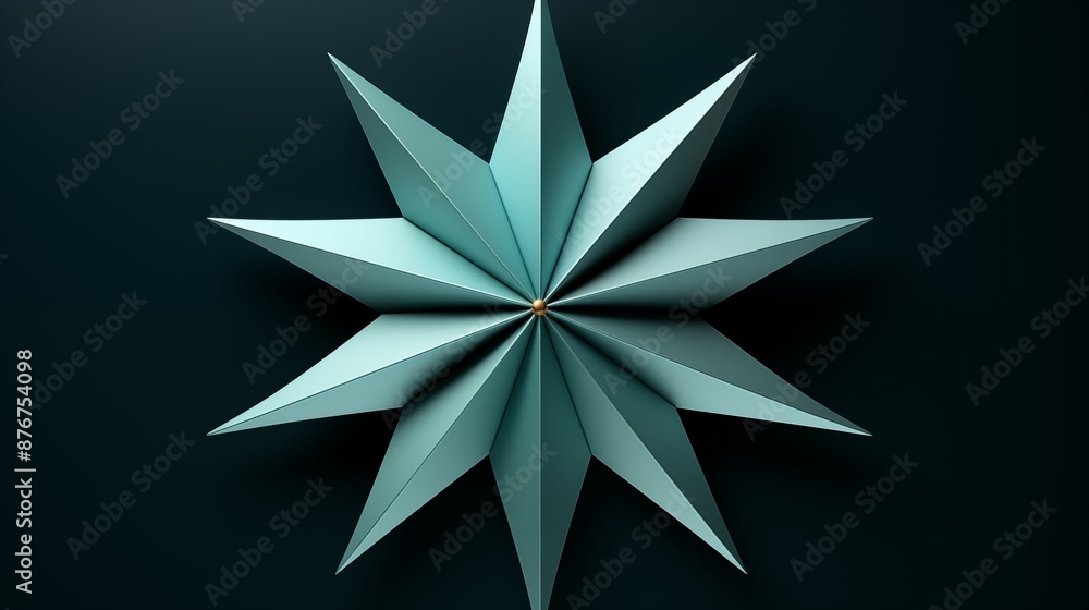 Geometric 3D Abstract Star with Sharp Points and Symmetric Design Geometric 3D Abstract Star with Sharp Points and Symmetric Design