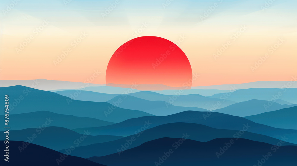 Stunning sunrise backdrop with mountain silhouettes. Stunning sunrise backdrop with mountain silhouettes.