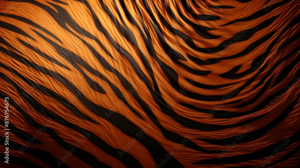 Fototapeta premium Elegant tiger stripes pattern fluid, flat design with intricate detail, highquality texture.
