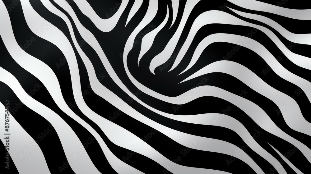 Elevate your style with this sophisticated zebra print texture featuring fluid lines and intricate patterns in a highquality flat design.