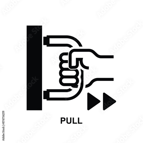 Pull icon. Move something towards yourself isolated on background vector illustration.