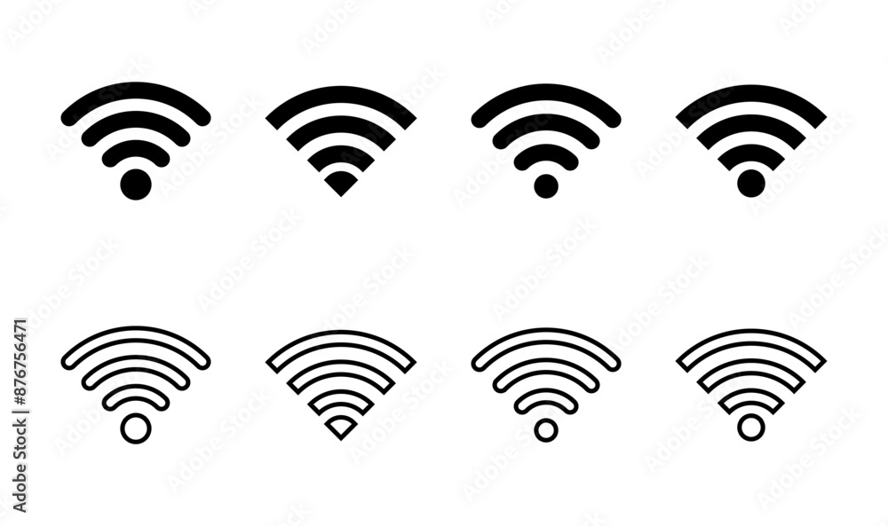 Wifi icon set. signal vector icon. Wireless icon vector Wifi icon set. signal vector icon. Wireless icon vector