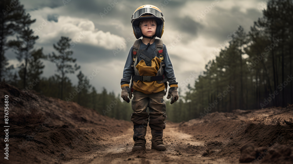 Embarking On an Adventure: A Brave Kid Ready to Tackle the Waiting Wilderness. Embarking On an Adventure: A Brave Kid Ready to Tackle the Waiting Wilderness.