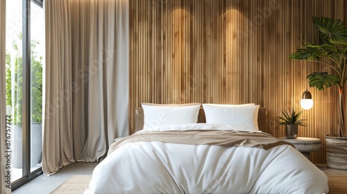 Wallpaper Mural Background: The hotel room's background is adorned with elegant furniture and subtle lighting, creating a serene atmosphere for relaxation. Torontodigital.ca