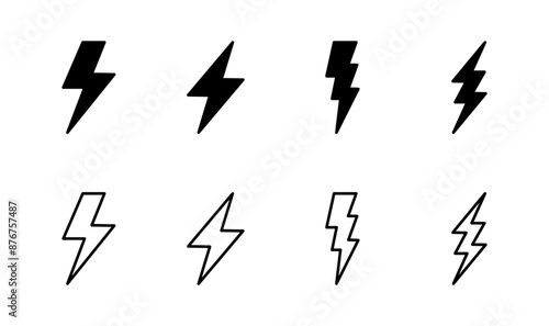 Lightning icon set. electric icon vector. power icon. energy sign