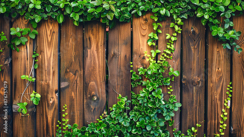 A rustic wooden plank fence enclosing a garden.garden