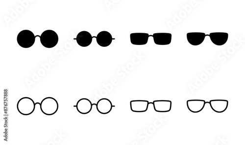 Glasses icon set. Glasses vector icon