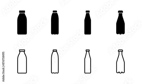 Bottle icon set. bottle vector icon