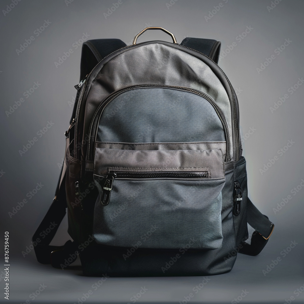 Naklejka premium Backpack on Gray Background,