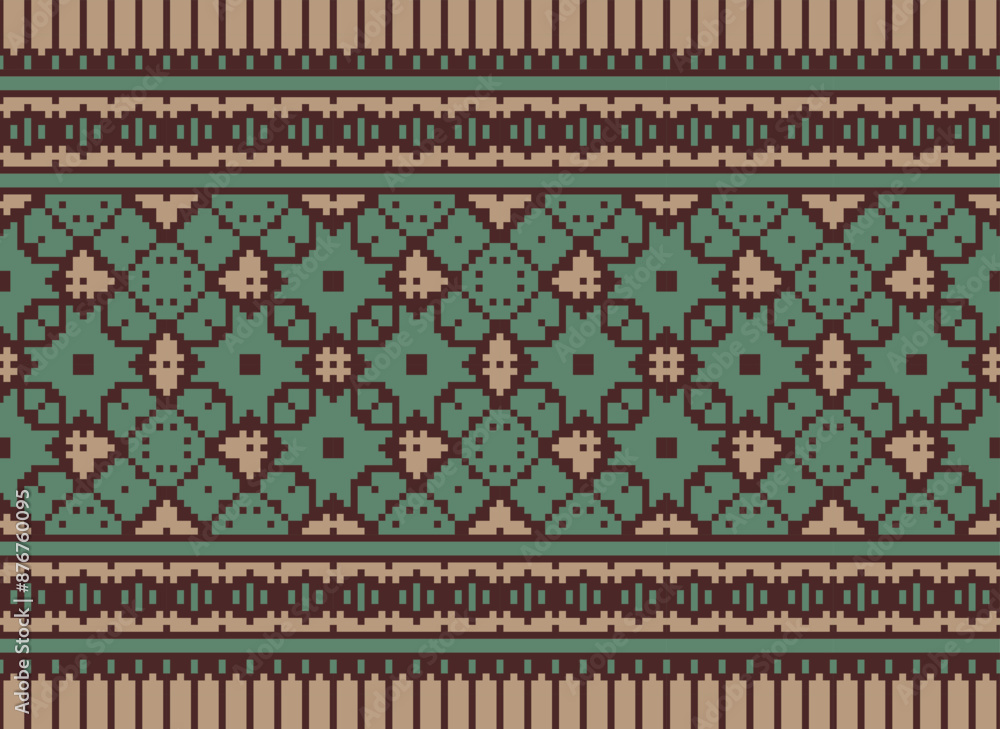 Illustration of Ethnic Geometric Seamless Fabric Pattern Cross Stitch. Ikat Embroidery Oriental Pixel Pattern Multicolor Background. Texture, Cross Stitch, Frame, Motif Illustration of Ethnic Geometric Seamless Fabric Pattern Cross Stitch. Ikat Embroidery Oriental Pixel Pattern Multicolor Background. Texture, Cross Stitch, Frame, Motif