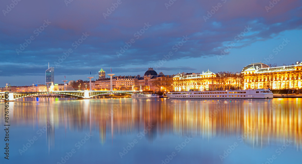 Obraz premium Historic University Bridge - Lyon, France