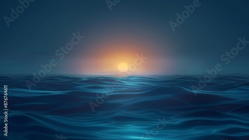 Mesmerizing sunset over a tranquil ocean  creating a serene and calming seascape. Perfect for relaxation and nature-themed projects.