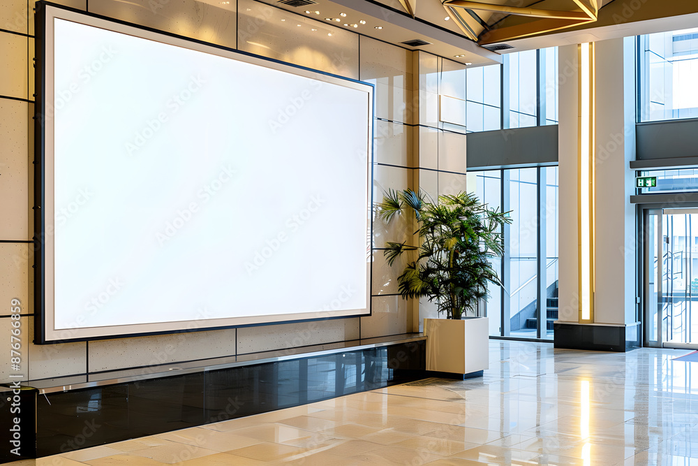 a empty advertising billboard frame on the wall of an office lobby providing ample copy space for mock up designs art a empty advertising billboard frame on the wall of an office lobby providing ample copy space for mock up designs art