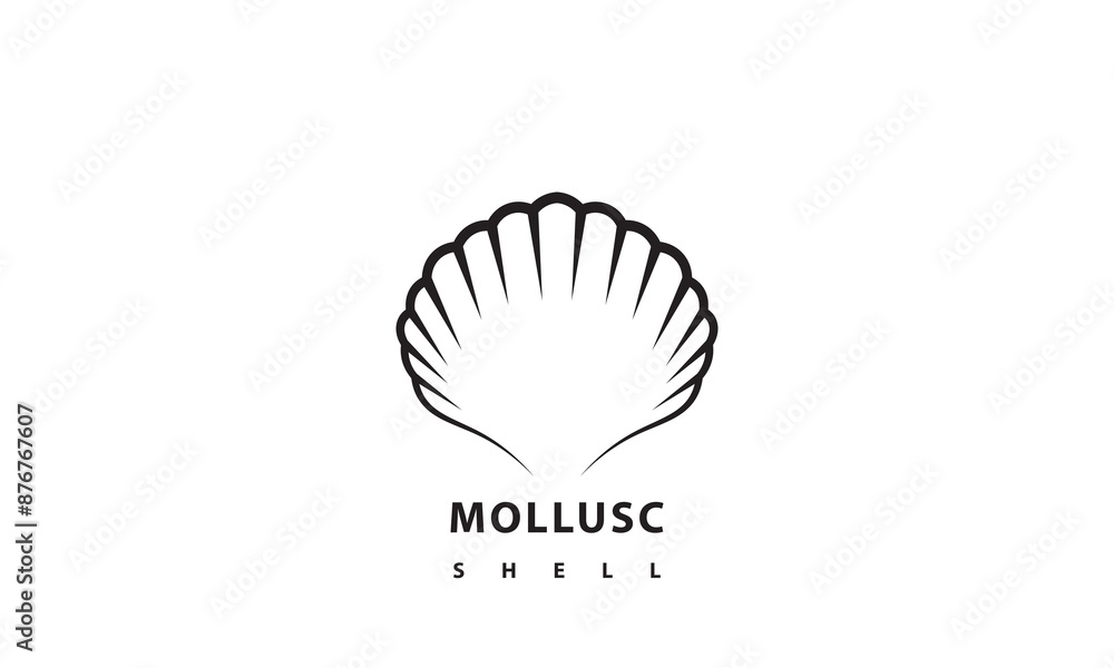 Minimalist mollusk logo design, simple shell logo design. Minimalist mollusk logo design, simple shell logo design.