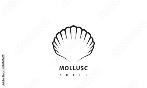 Minimalist mollusk logo design, simple shell logo design.