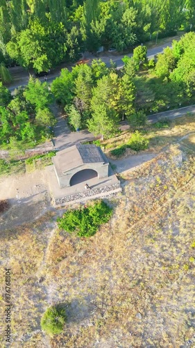 Arch of Charents, Kotayk, Armenia. Taken with a drone photo