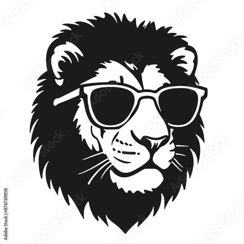 lion wearing sunglasses 