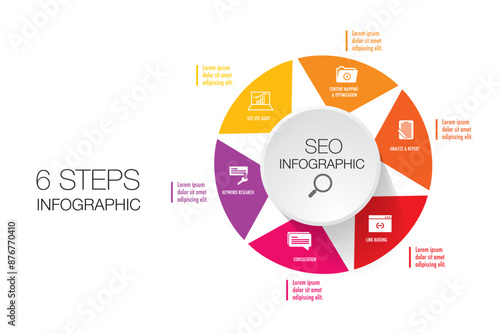 Infographic template for Search Engine Optimization metrics business