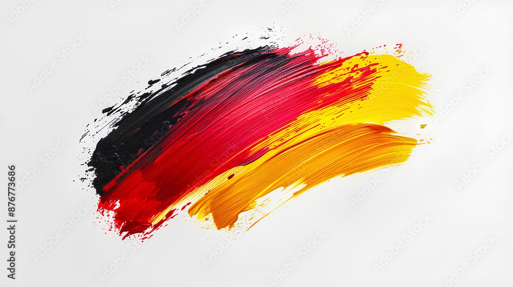 abstract german flag in paint brush stroke, isolated on white background abstract german flag in paint brush stroke, isolated on white background