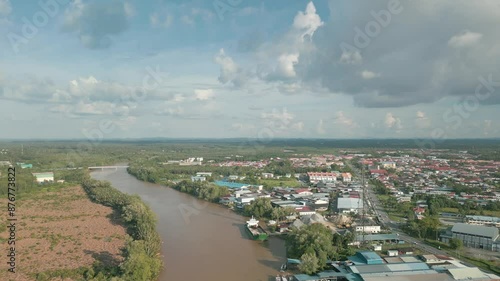 Wallpaper Mural Ariel View Of Serike Town Sarawak,Borneo. Torontodigital.ca