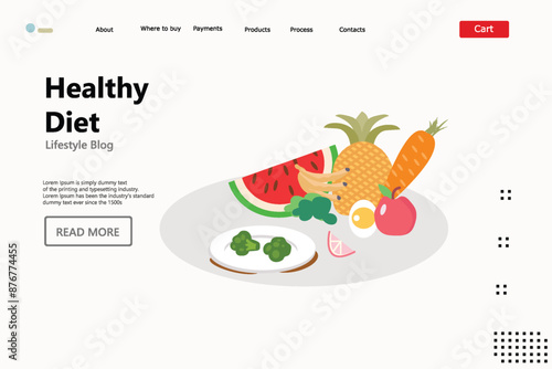 Lifestyle web template Healthy eating modern balanced diet