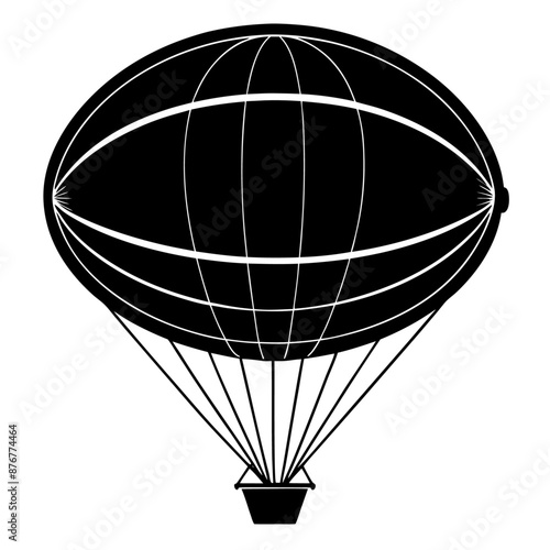 aerostat black silhouette art illustration
